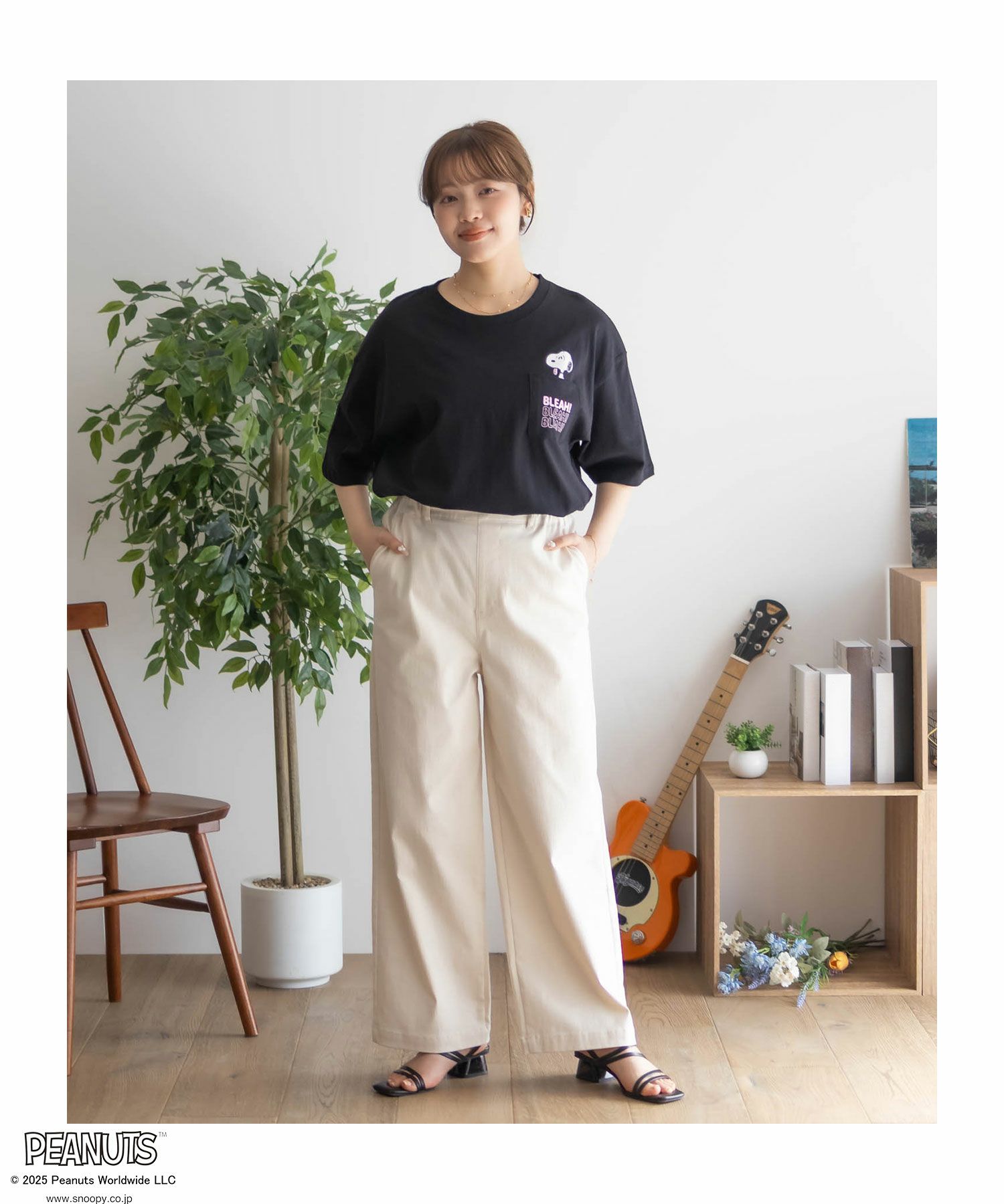 PEANUTS SNOOPY ポケットTシャツ レディース メール便 対応商品商品サムネイル-23