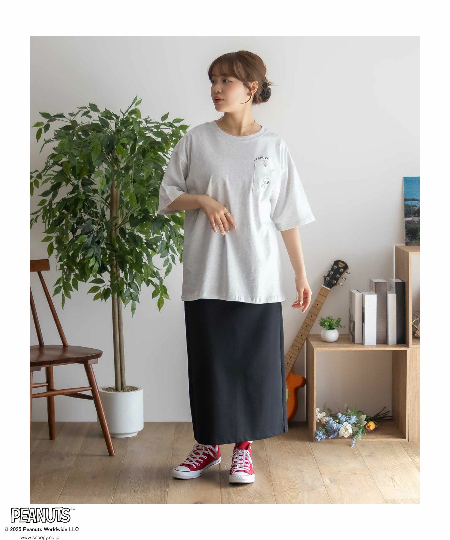 PEANUTS SNOOPY ポケットTシャツ レディース メール便 対応商品商品サムネイル-24