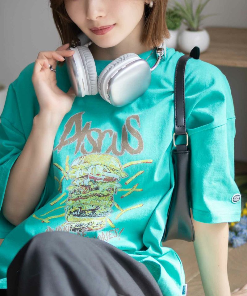 DISCUS  プリントビッグTシャツ バーガー レディース メール便 対応商品商品画像-1