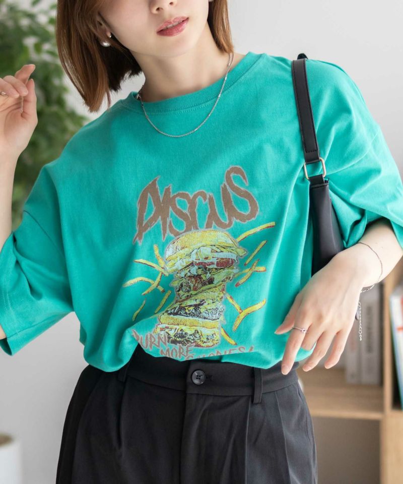 DISCUS  プリントビッグTシャツ バーガー レディース メール便 対応商品商品画像-3