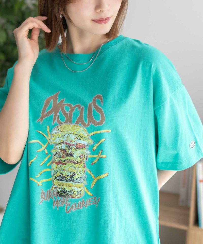 DISCUS  プリントビッグTシャツ バーガー レディース メール便 対応商品商品画像-4
