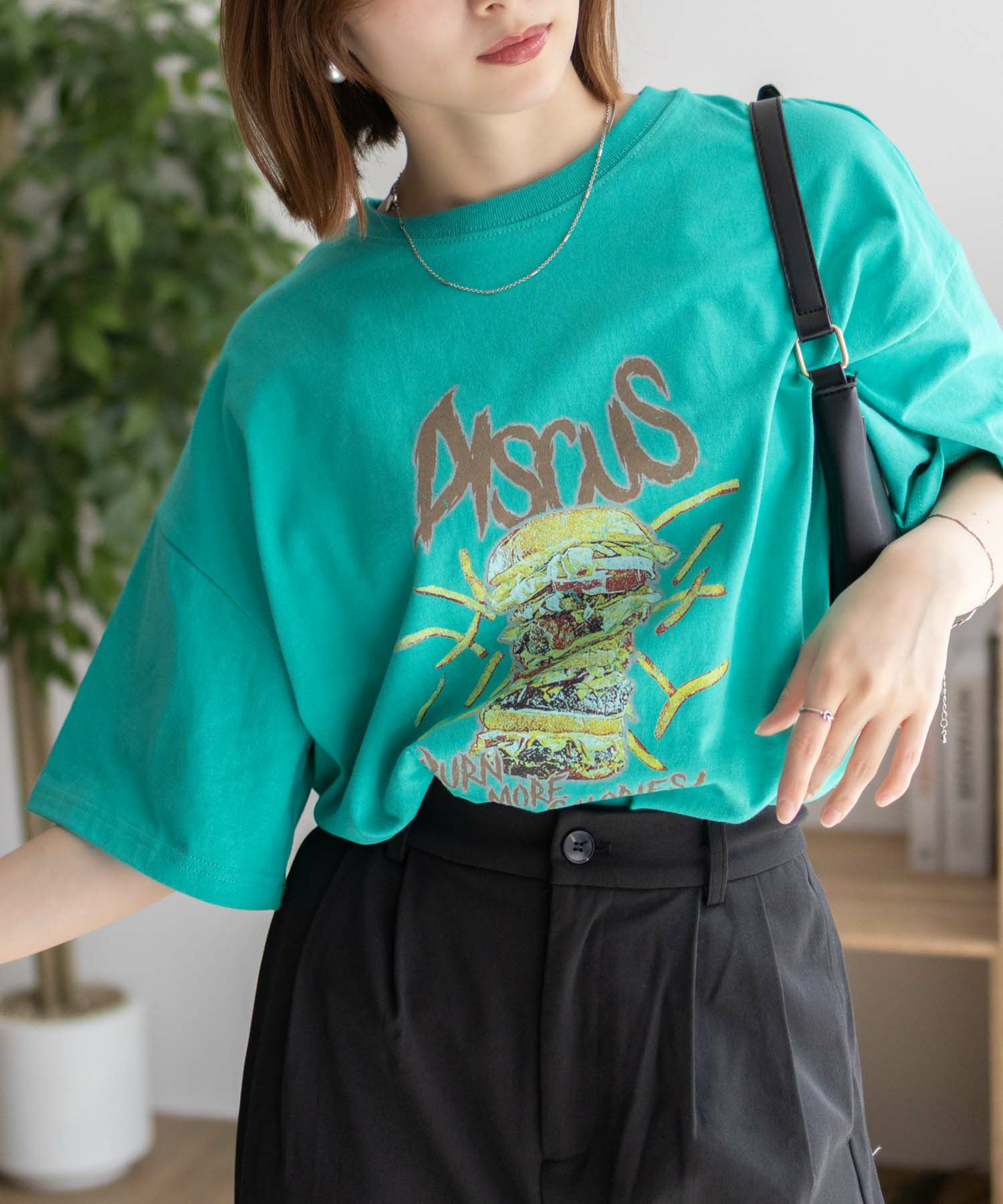 DISCUS  プリントビッグTシャツ バーガー レディース メール便 対応商品商品サムネイル-6