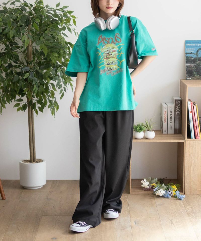 DISCUS  プリントビッグTシャツ バーガー レディース メール便 対応商品商品画像-9