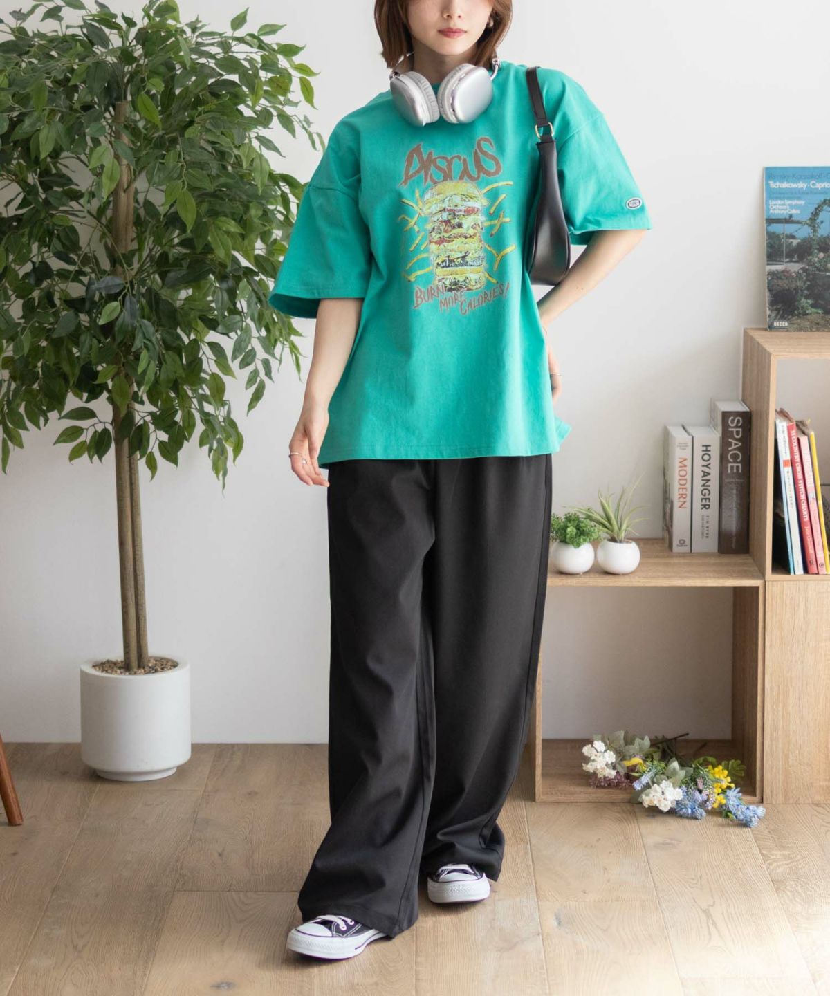 DISCUS プリントビッグTシャツ バーガー レディース ネコポス 対応商品