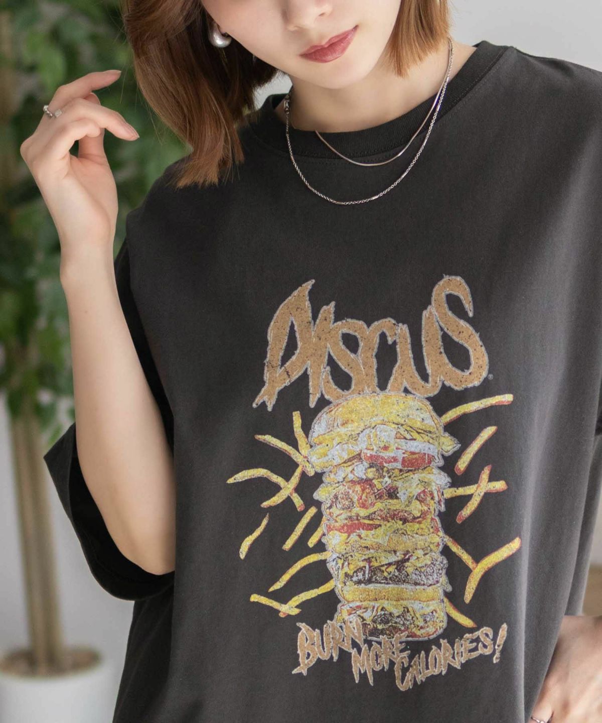 DISCUS プリントビッグTシャツ バーガー レディース ネコポス 対応商品