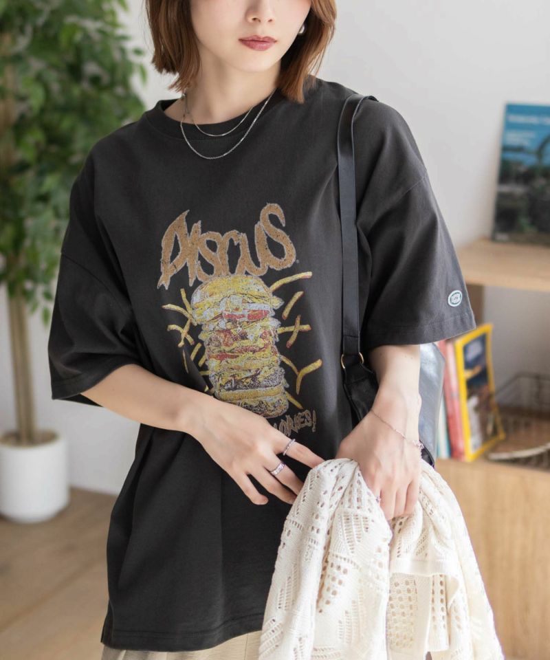 DISCUS プリントビッグTシャツ バーガー レディース メール便 対応商品商品画像-13