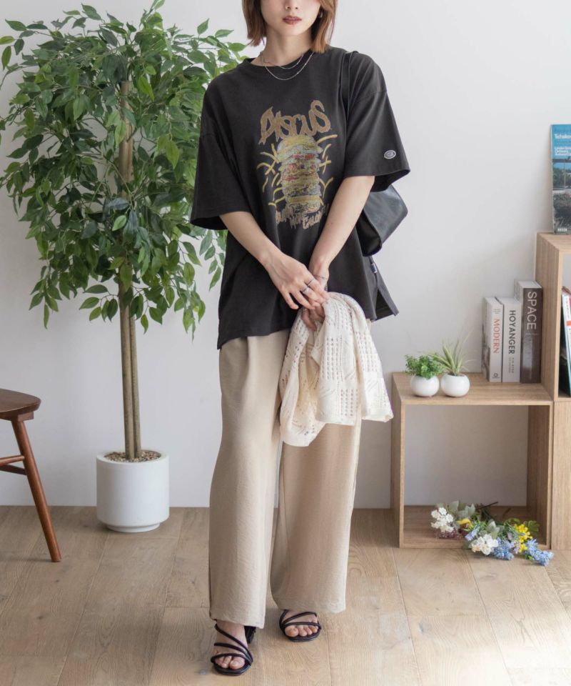 DISCUS  プリントビッグTシャツ バーガー レディース メール便 対応商品商品画像-14