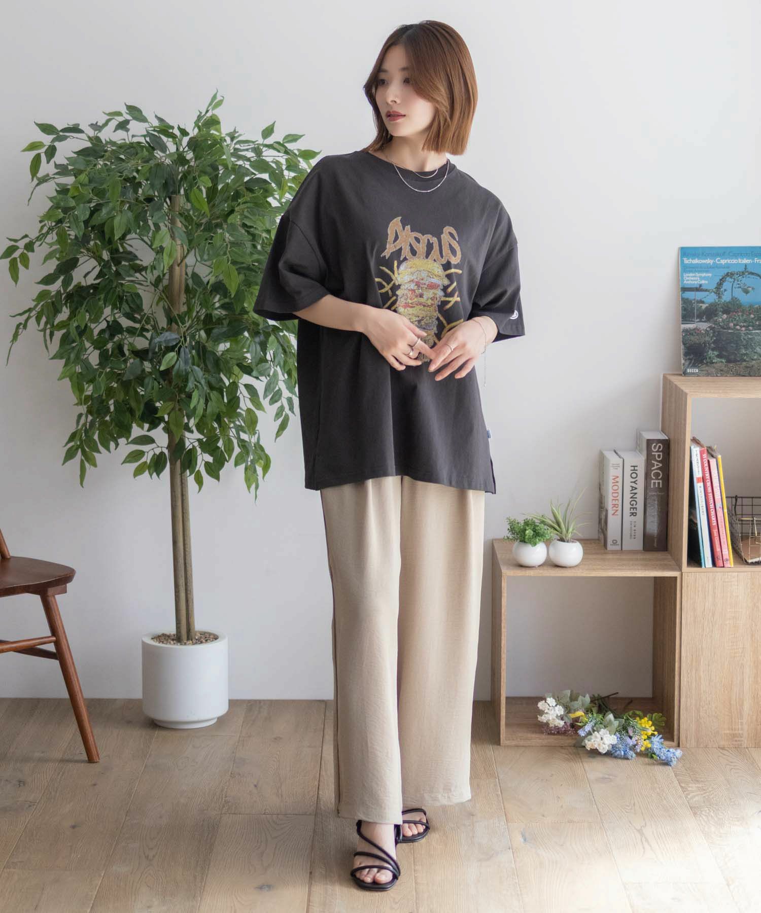 DISCUS  プリントビッグTシャツ バーガー レディース メール便 対応商品商品サムネイル-23