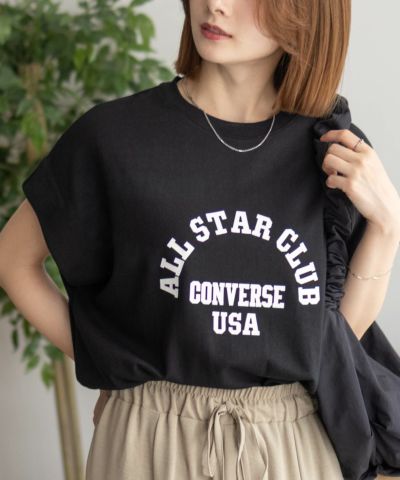 CONVERSE  ポンチ素材 ボックスシルエットTシャツ レディース ネコポス 対応商品