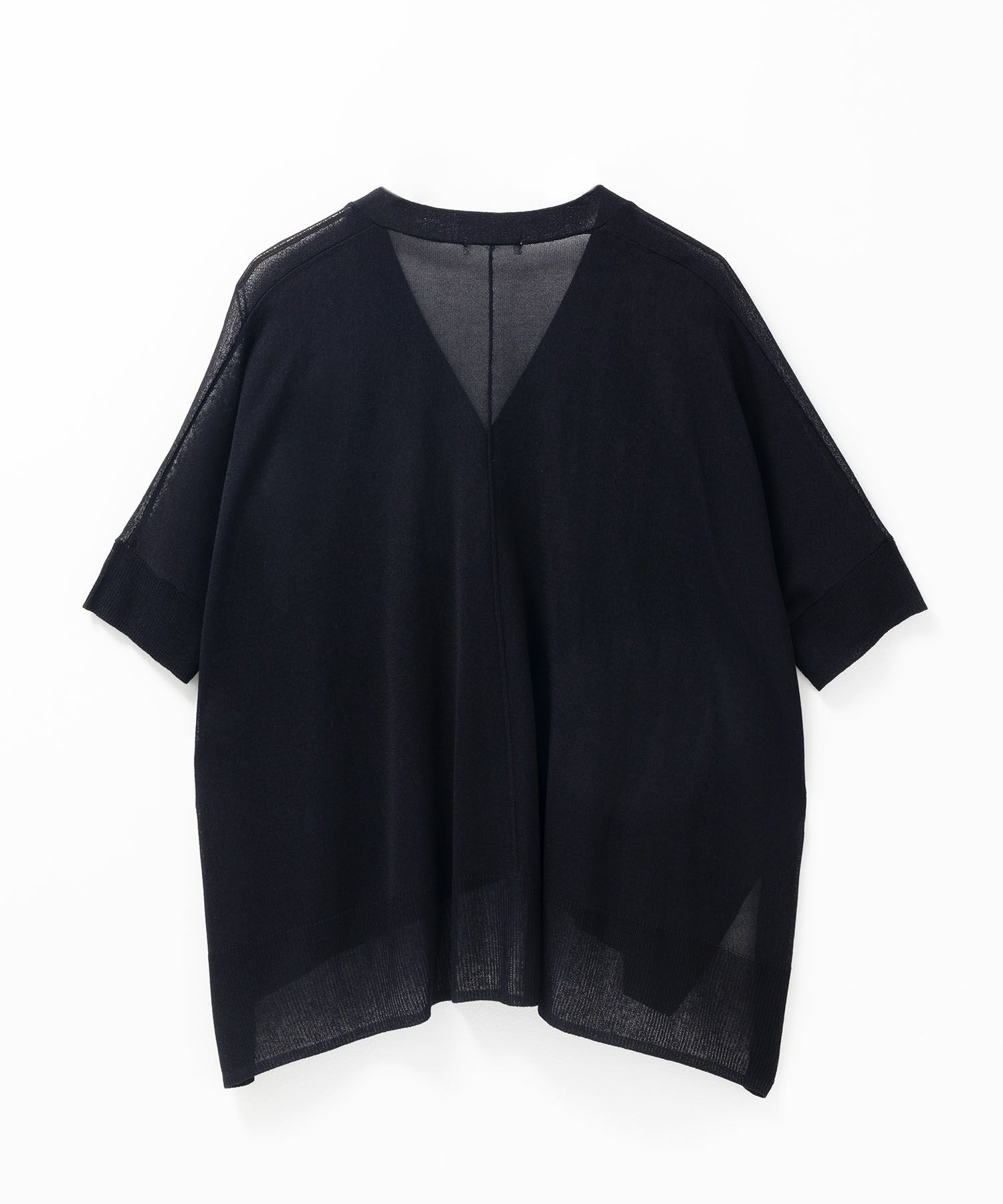 nAvy ポンチョシルエット5分袖Vネックカーディガン レディース