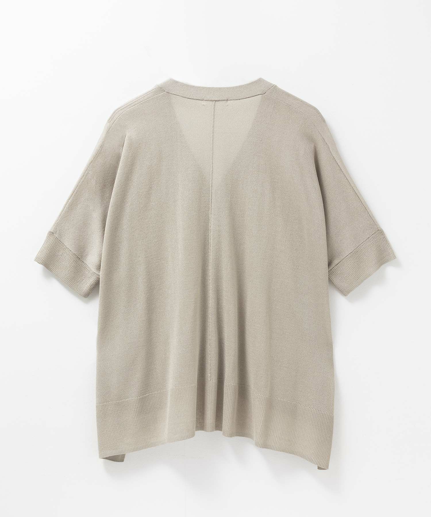 nAvy ポンチョシルエット5分袖Vネックカーディガン レディース