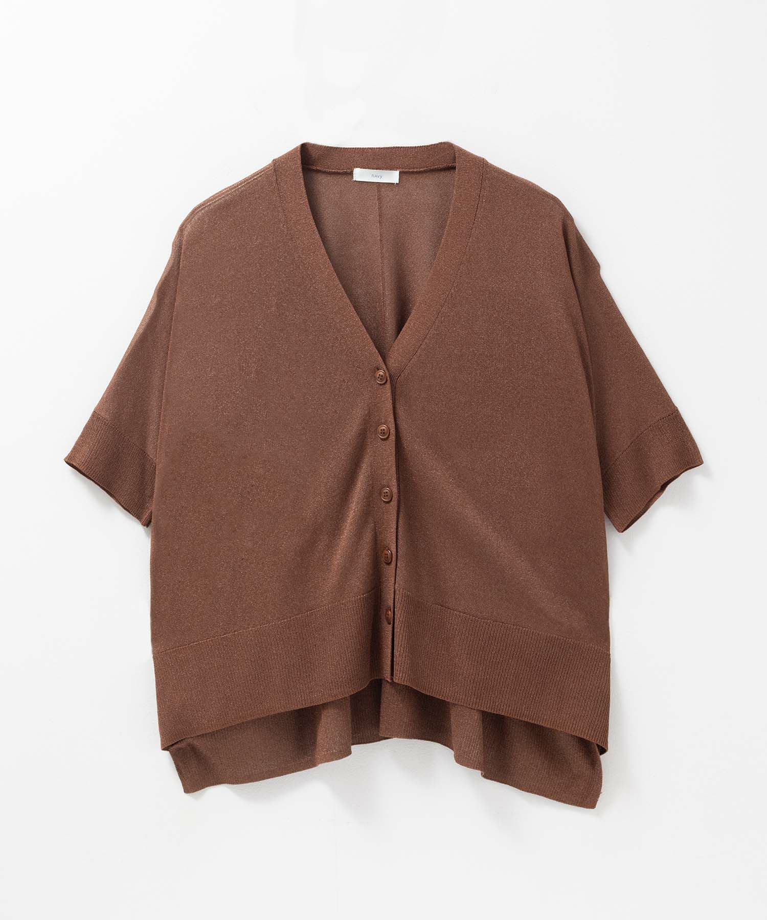 nAvy ポンチョシルエット5分袖Vネックカーディガン レディース