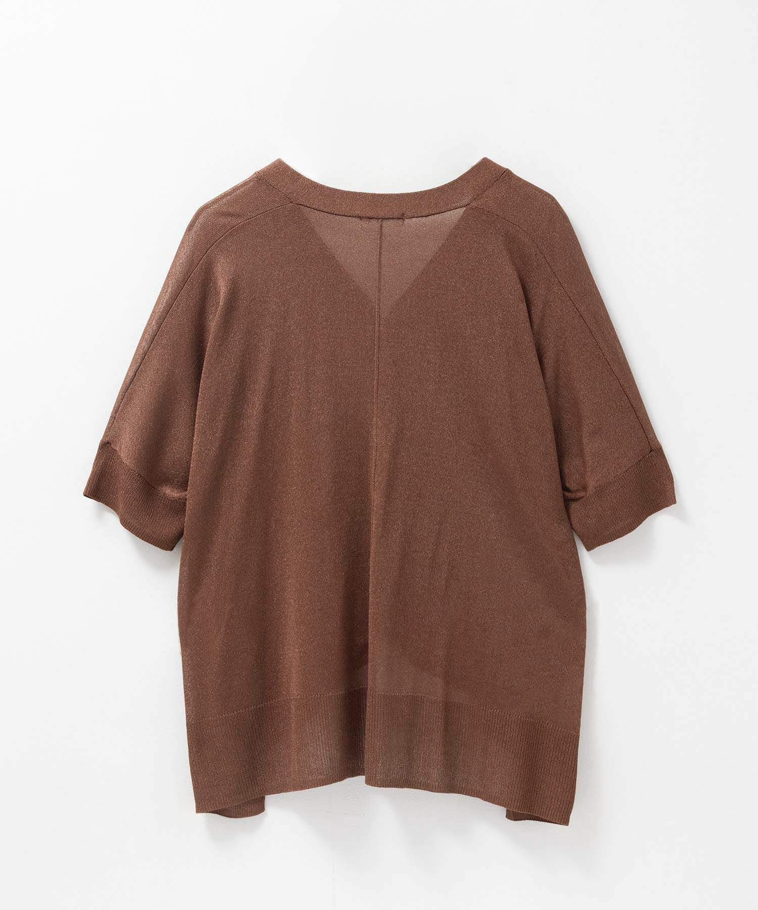 nAvy ポンチョシルエット5分袖Vネックカーディガン レディース