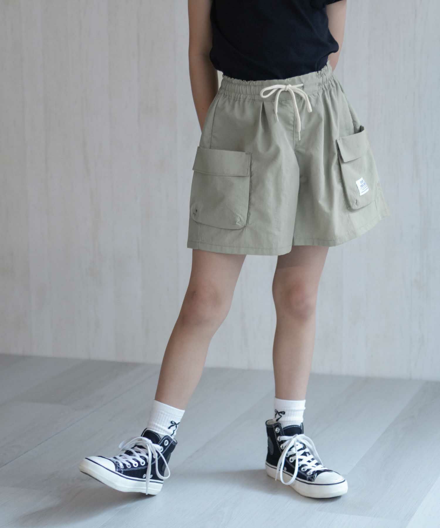 NAVY SARARI 水陸両用カーゴキュロット キッズ