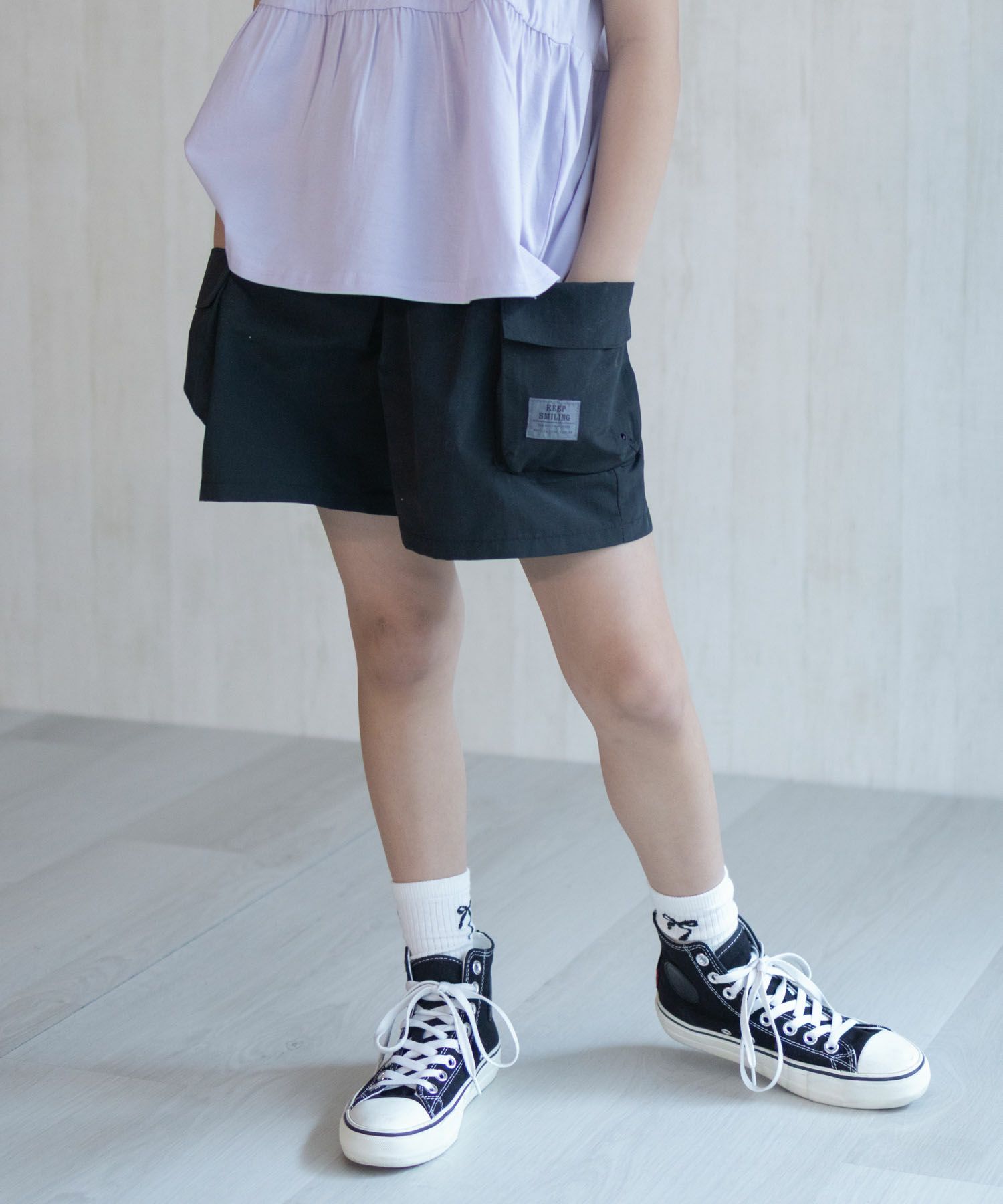 NAVY SARARI 水陸両用カーゴキュロット キッズ