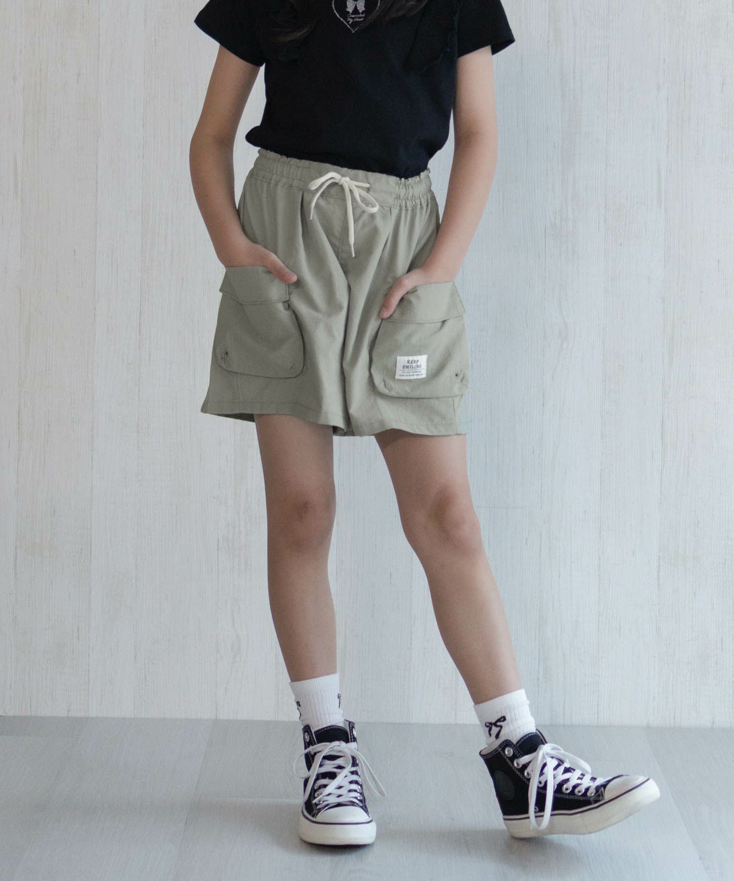 NAVY SARARI 水陸両用カーゴキュロット キッズ