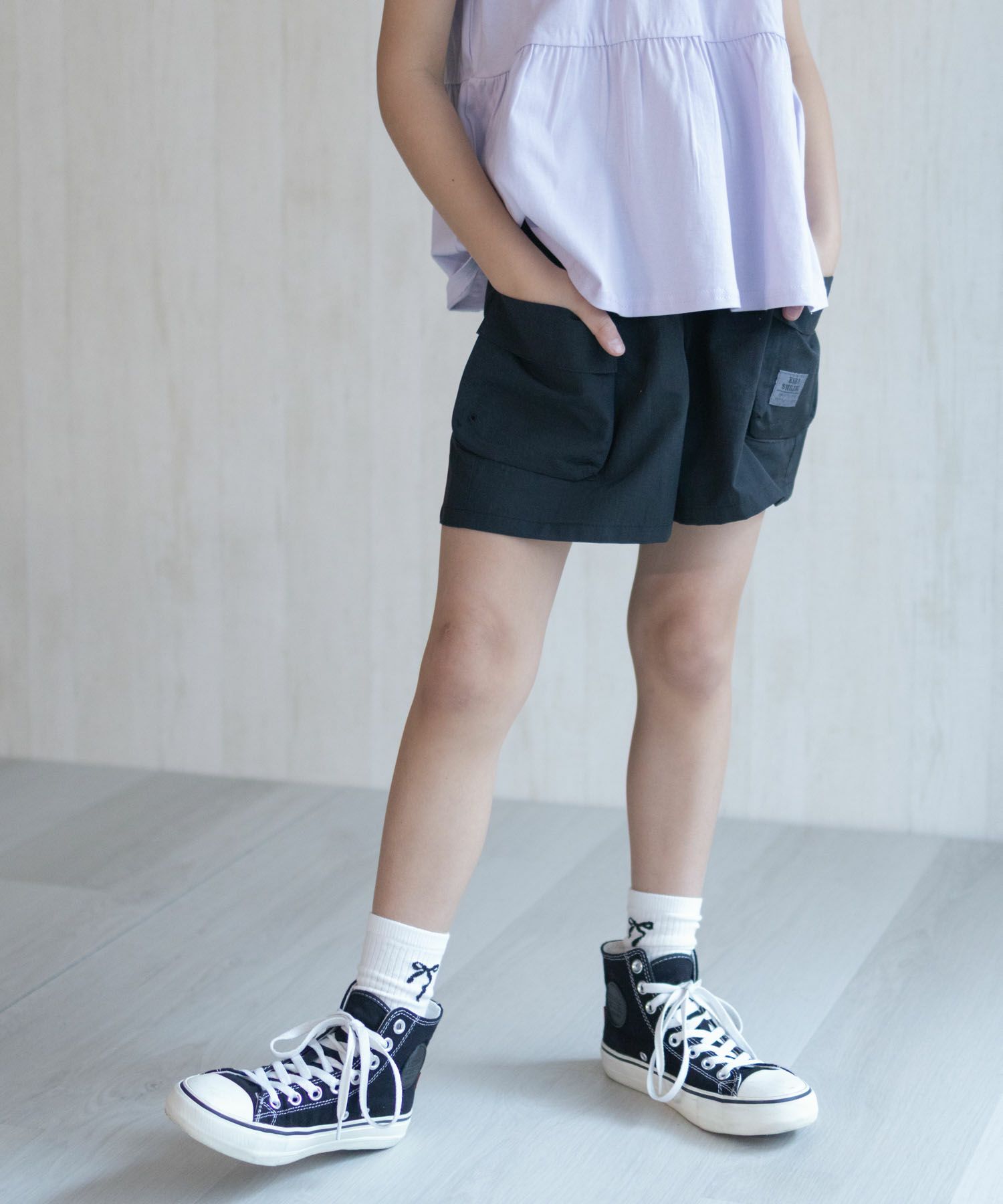 NAVY SARARI 水陸両用カーゴキュロット キッズ