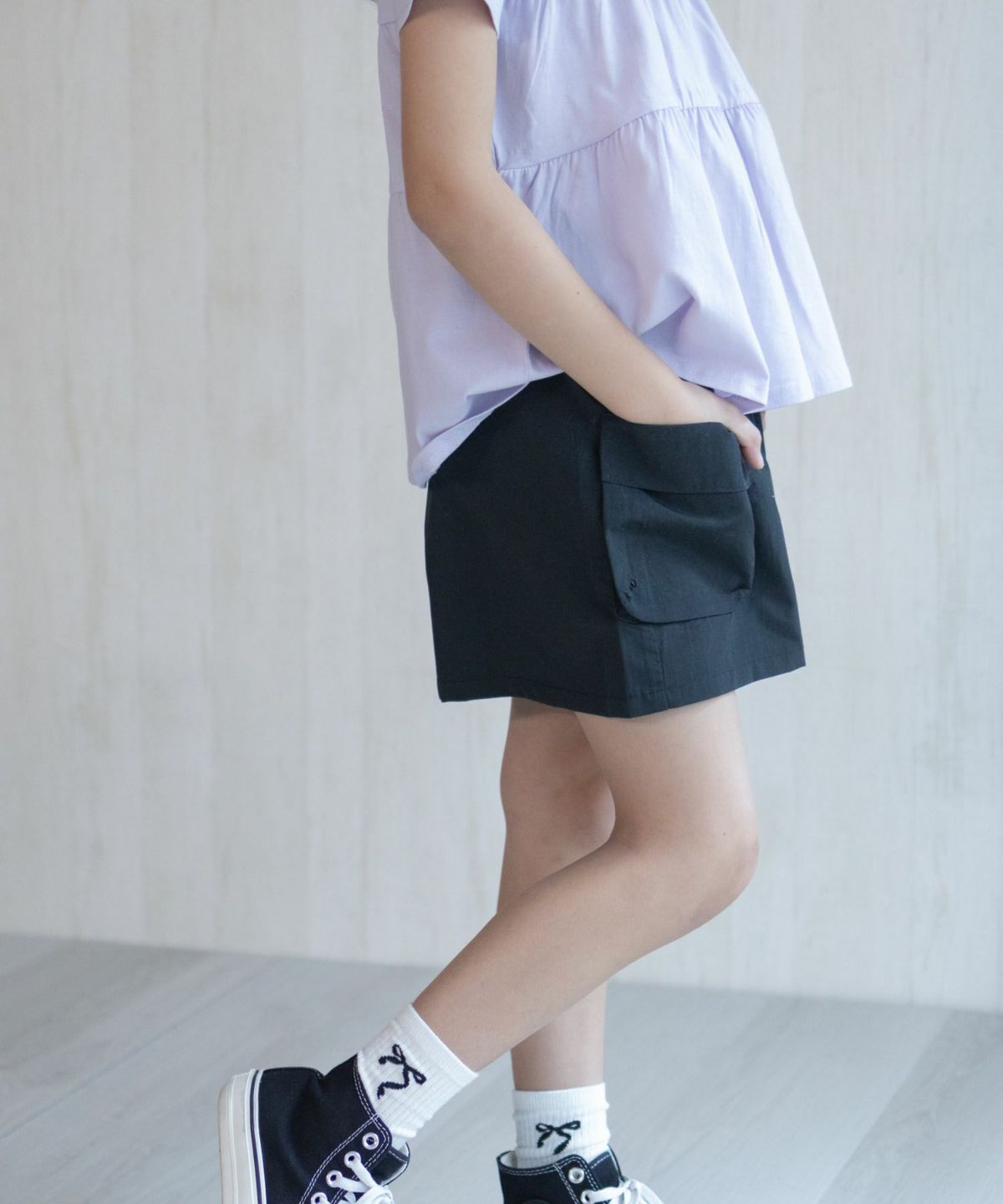 NAVY SARARI 水陸両用カーゴキュロット キッズ