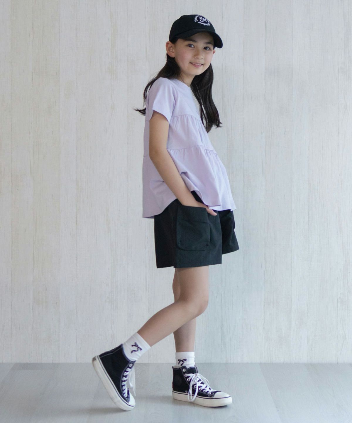 NAVY SARARI 水陸両用カーゴキュロット キッズ