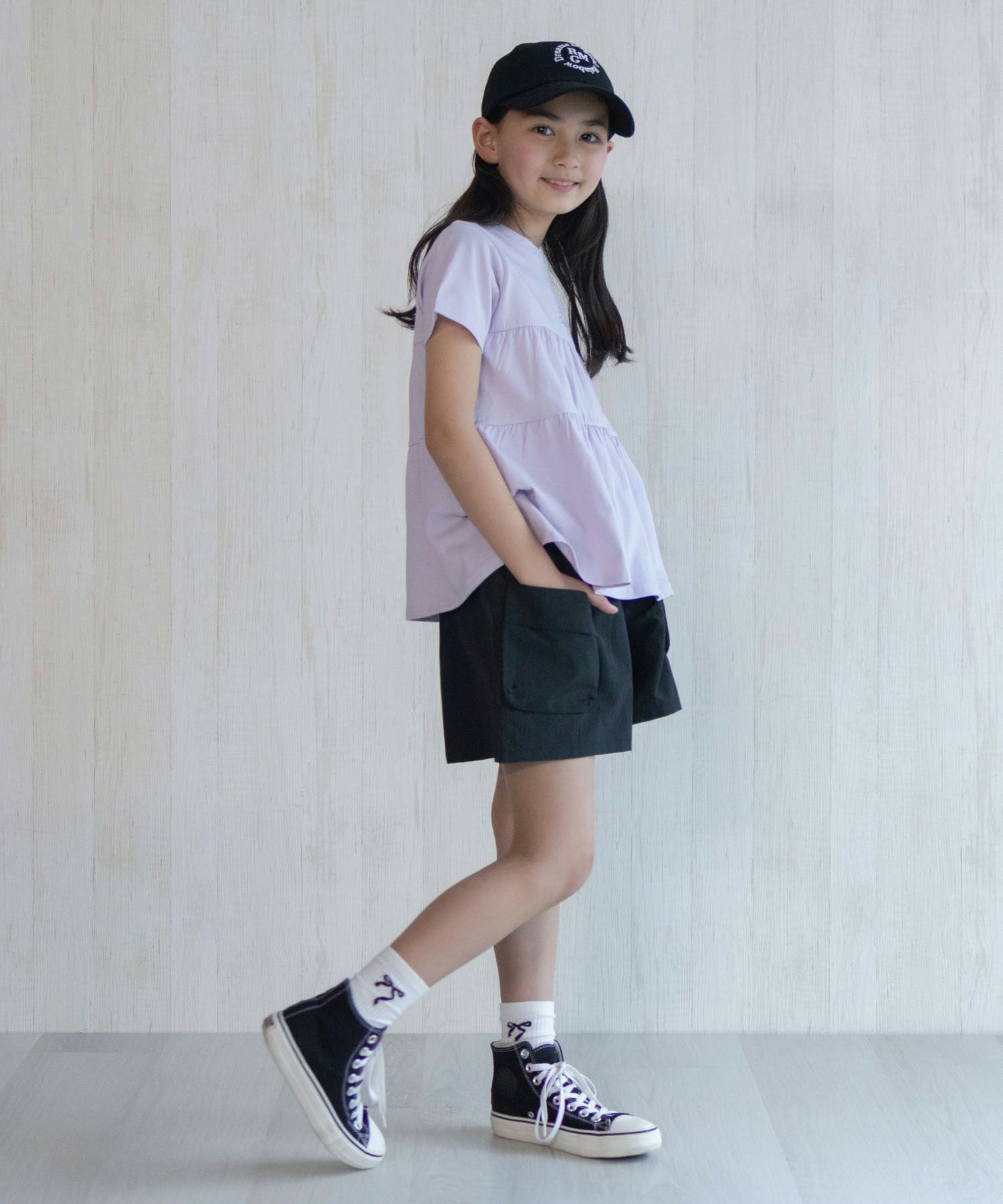 NAVY SARARI 水陸両用カーゴキュロット キッズ