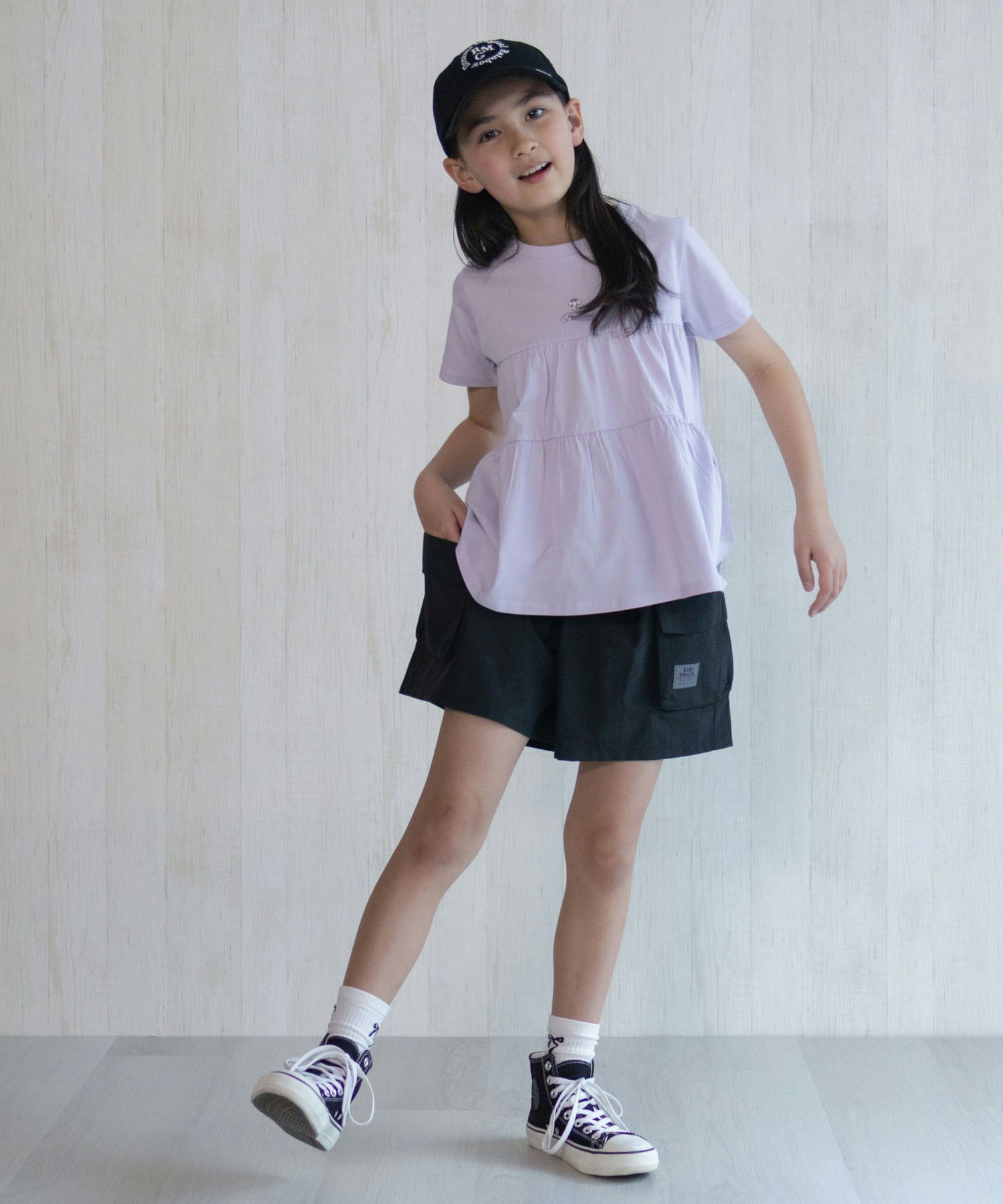 NAVY SARARI  水陸両用カーゴキュロット キッズ メール便 対応商品商品サムネイル-13