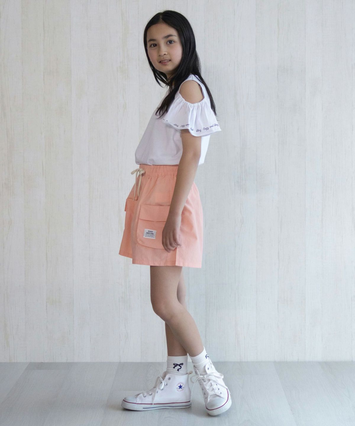 NAVY SARARI 水陸両用カーゴキュロット キッズ