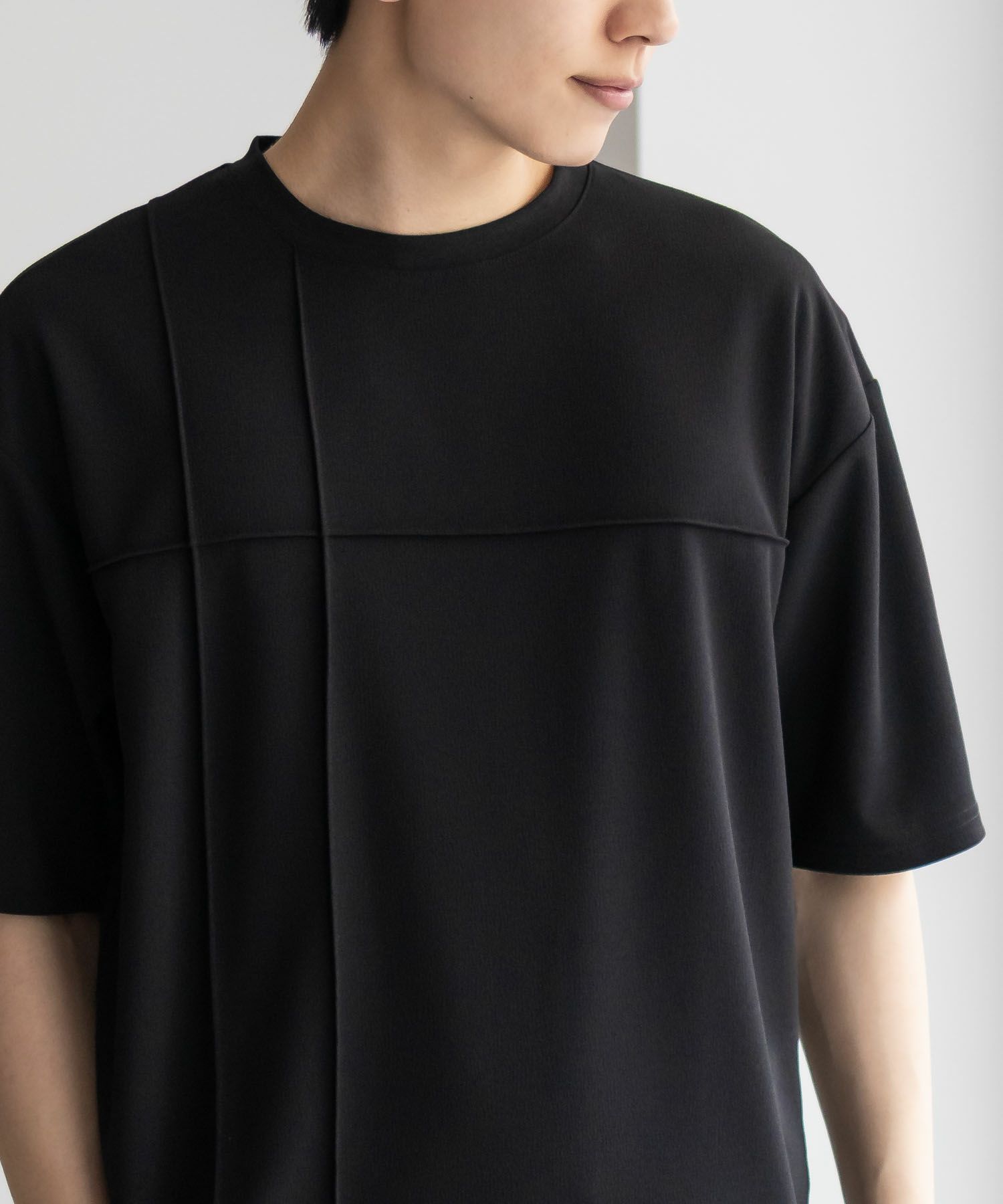 URBAN COLLECTION AIR Smoosy カットジョーゼットピンタックテーパードTシャツ メンズ ネコポス 対応商品