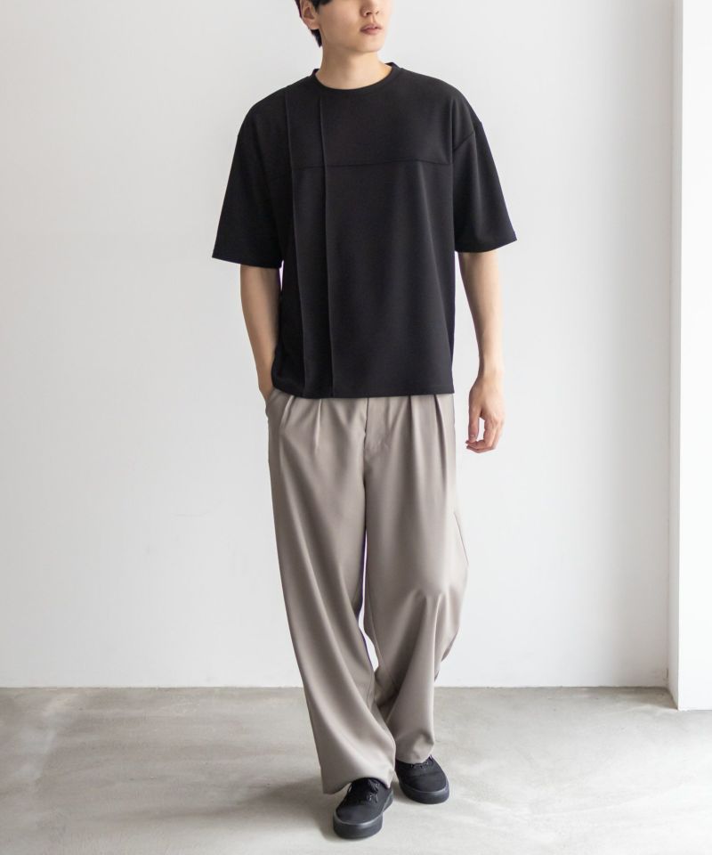 URBAN COLLECTION  AIR Smoosy カットジョーゼットピンタックテーパードTシャツ メンズ メール便 対応商品商品画像-9