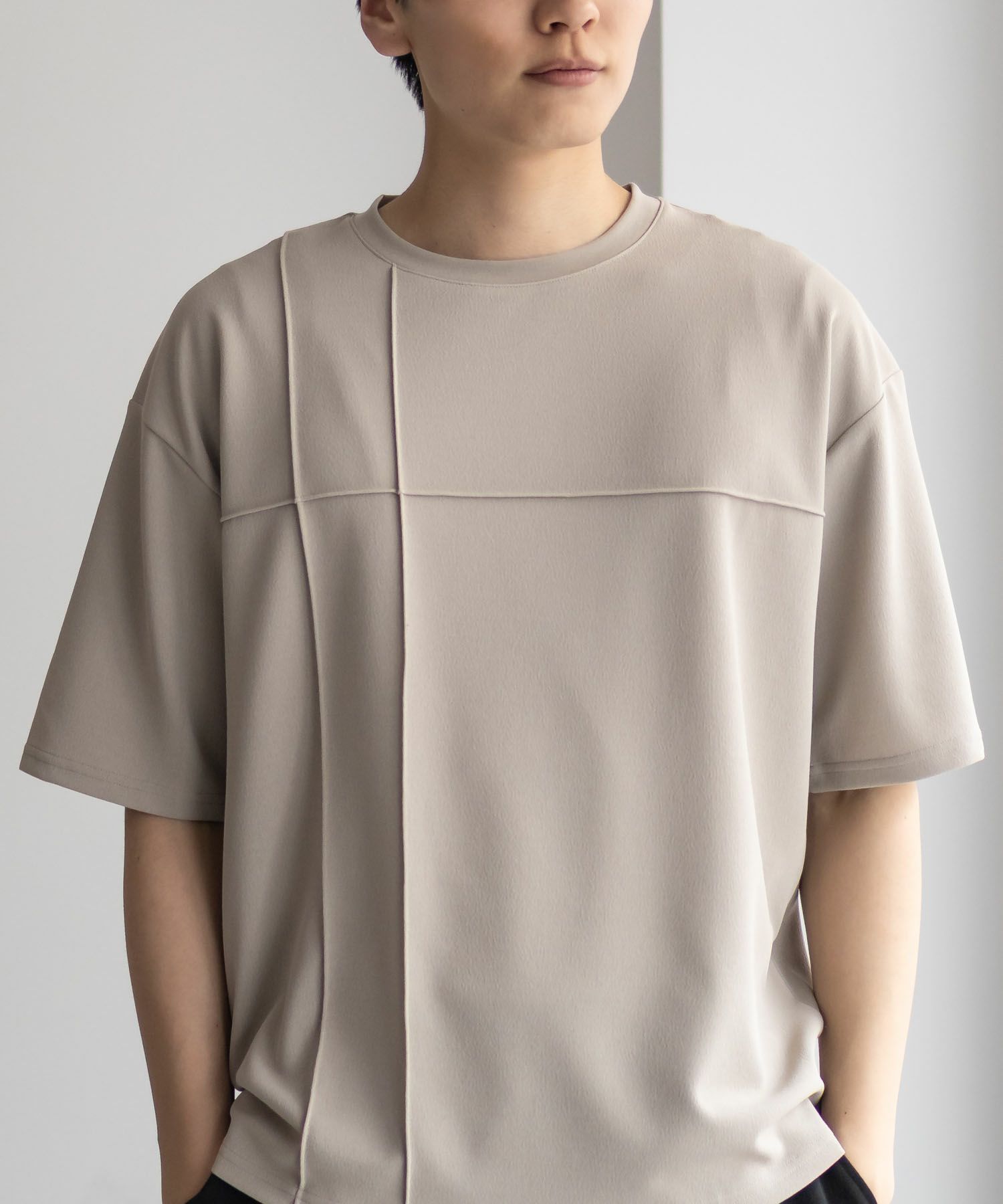URBAN COLLECTION AIR Smoosy カットジョーゼットピンタックテーパードTシャツ メンズ ネコポス 対応商品