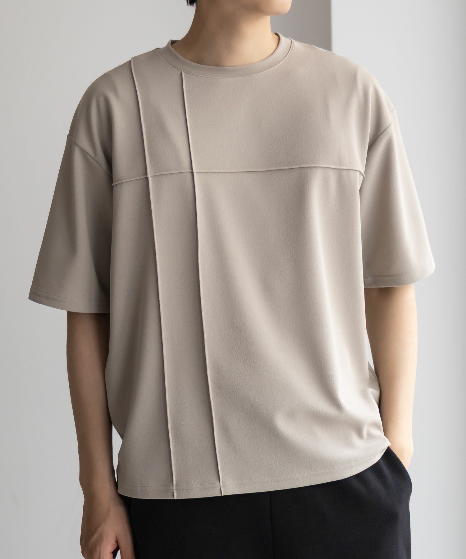 URBAN COLLECTION AIR Smoosy カットジョーゼットピンタックテーパードTシャツ メンズ ネコポス 対応商品