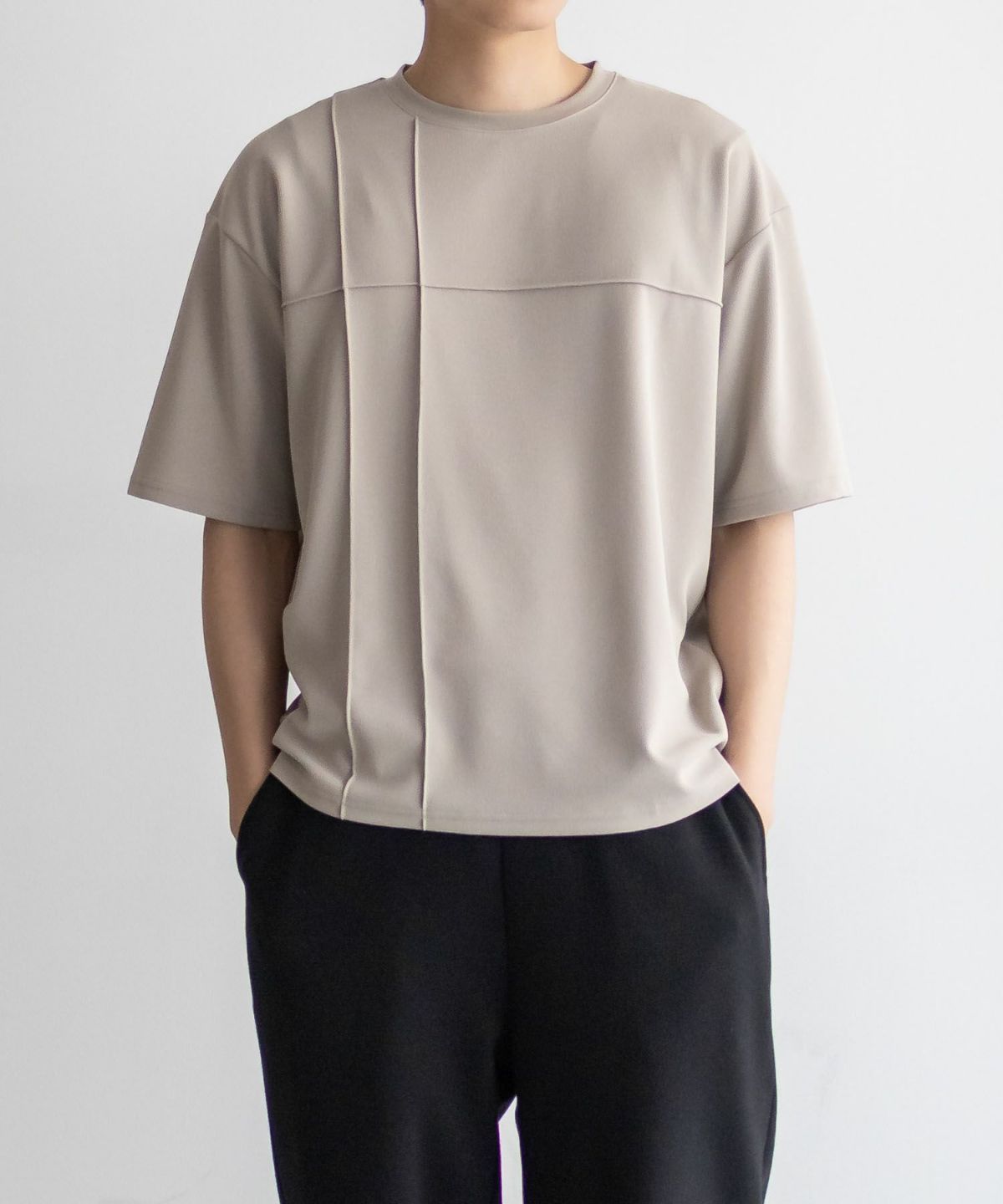 URBAN COLLECTION AIR Smoosy カットジョーゼットピンタックテーパードTシャツ メンズ ネコポス 対応商品