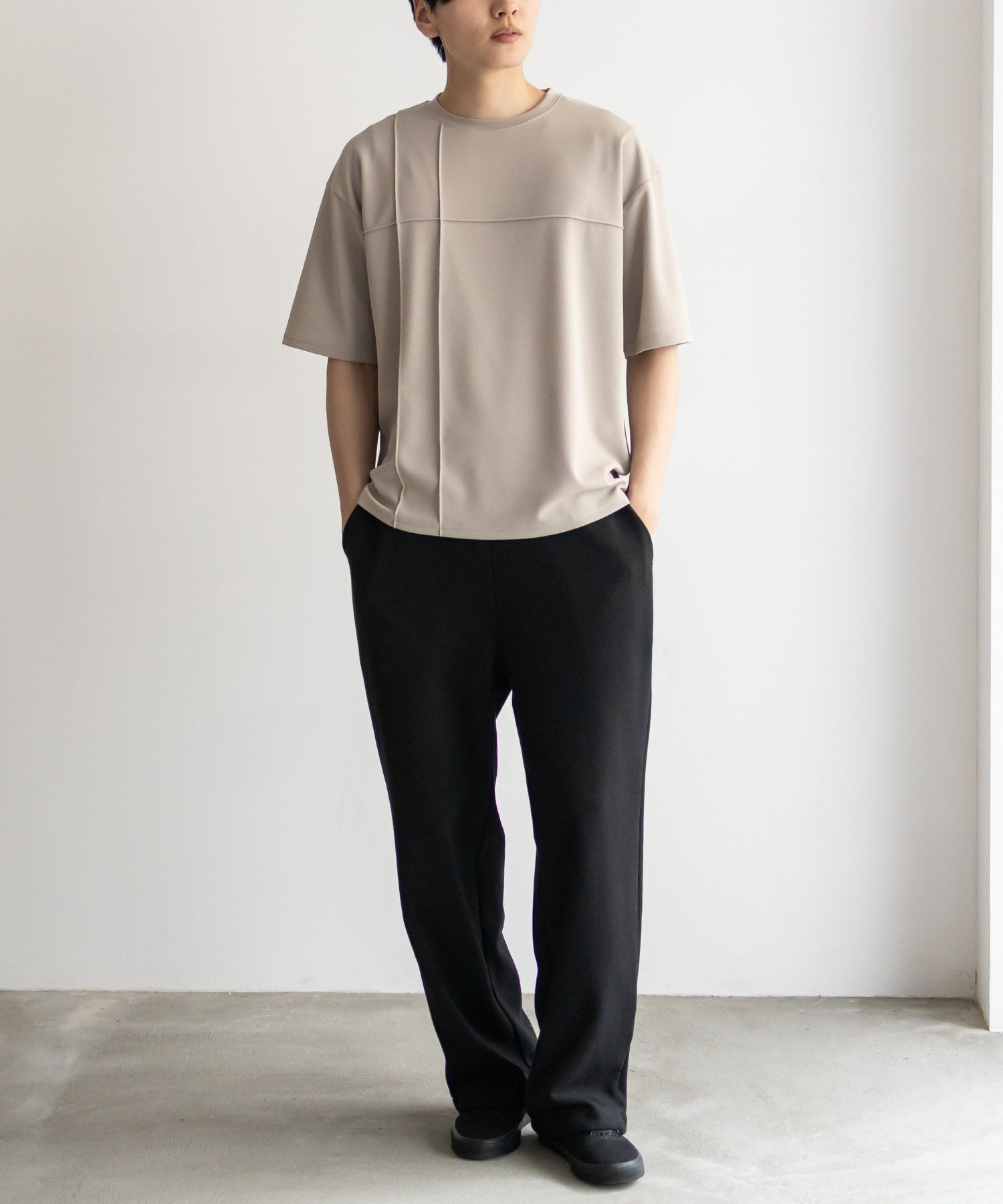 URBAN COLLECTION AIR Smoosy カットジョーゼットピンタックテーパードTシャツ メンズ ネコポス 対応商品