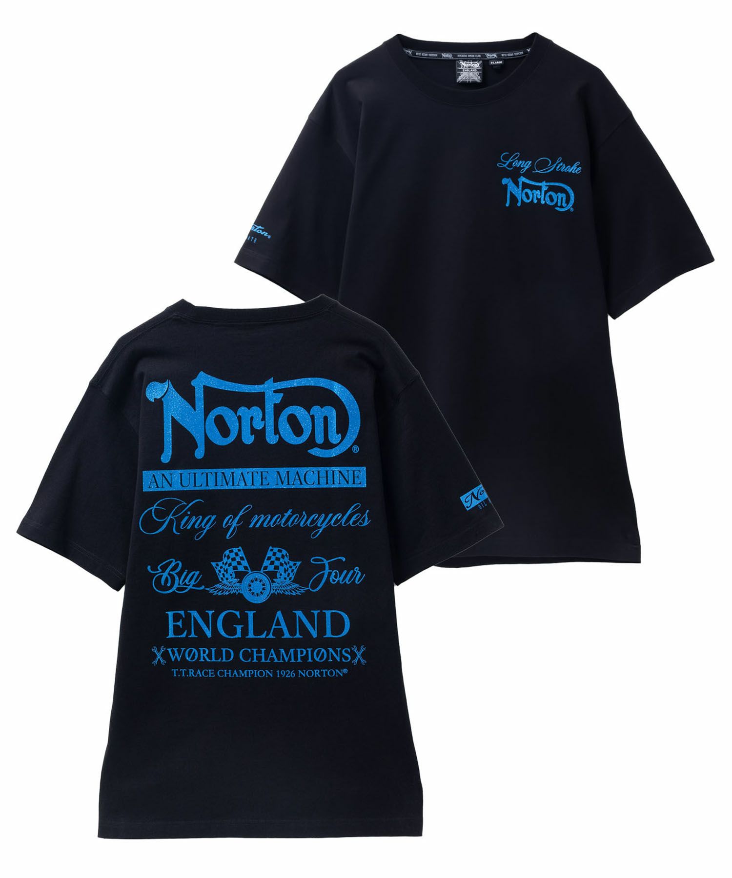 Norton  ブルーラメプリントTシャツ メンズ商品サムネイル-2