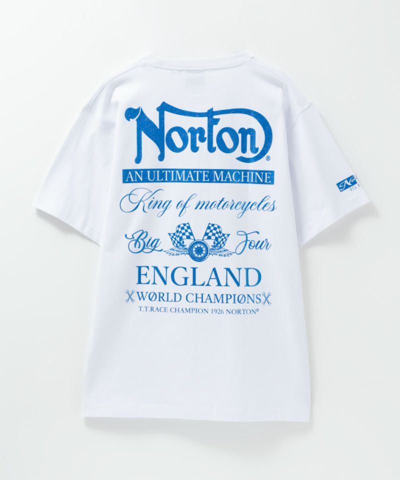 Norton  ブルーラメプリントTシャツ メンズ商品画像-4