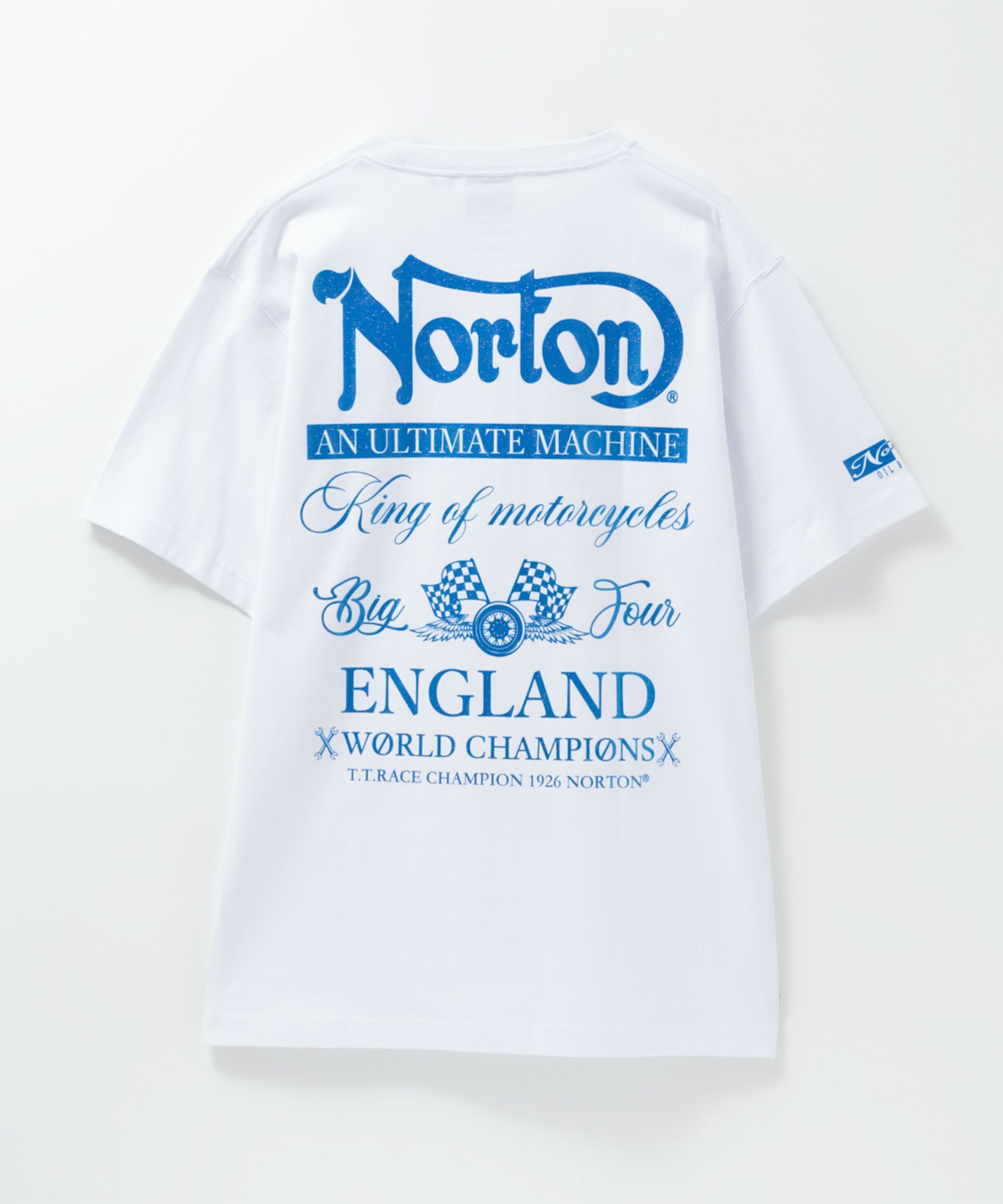 Norton ブルーラメプリントTシャツ メンズ