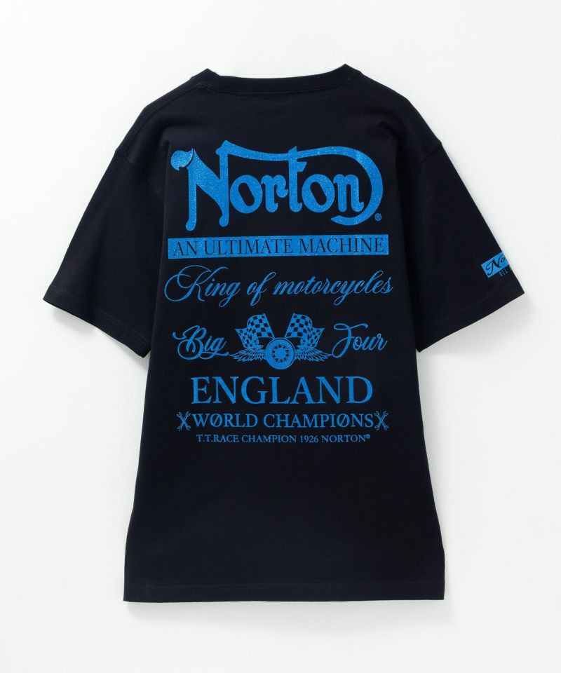 Norton  ブルーラメプリントTシャツ メンズ商品画像-6