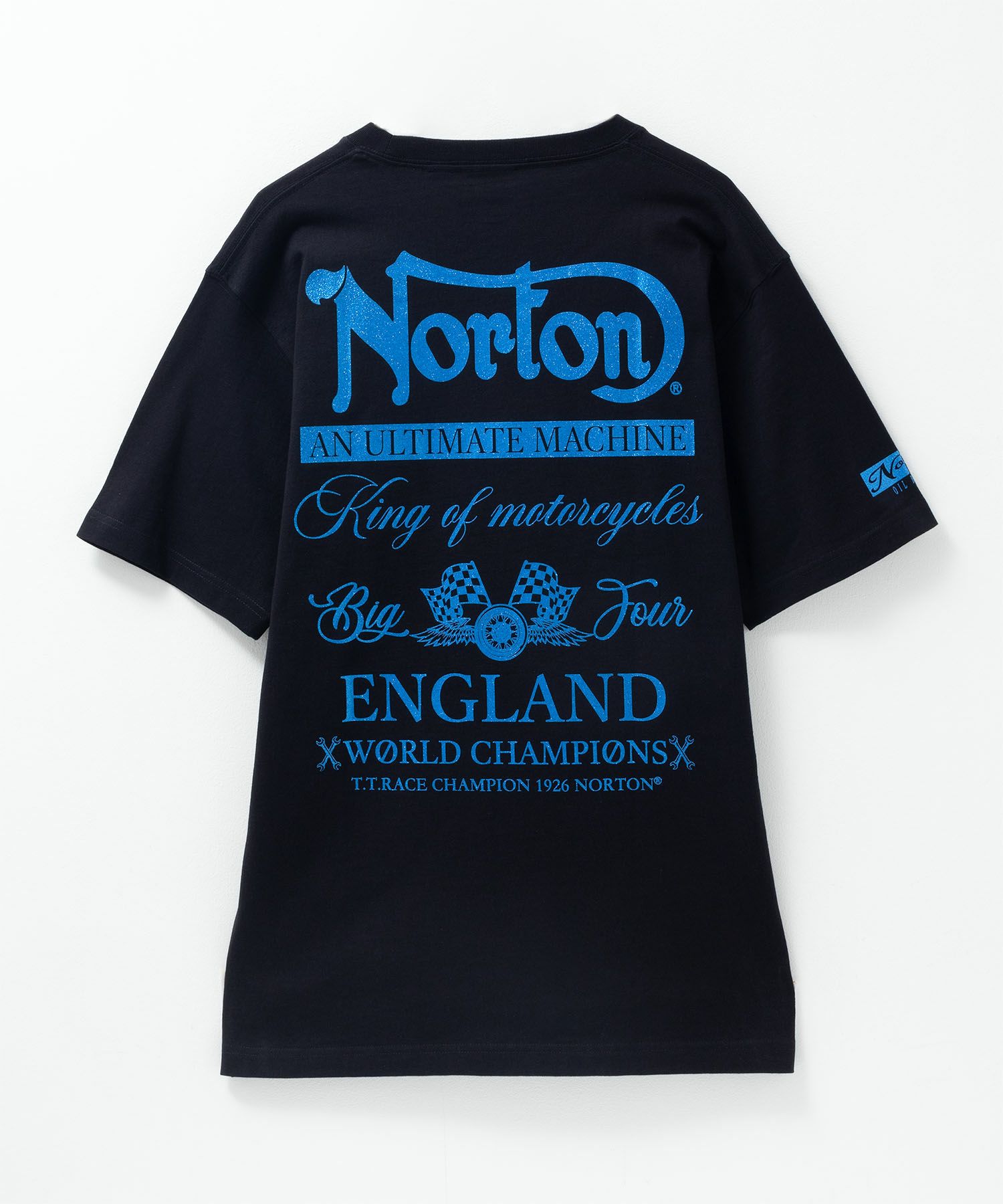 Norton ブルーラメプリントTシャツ メンズ