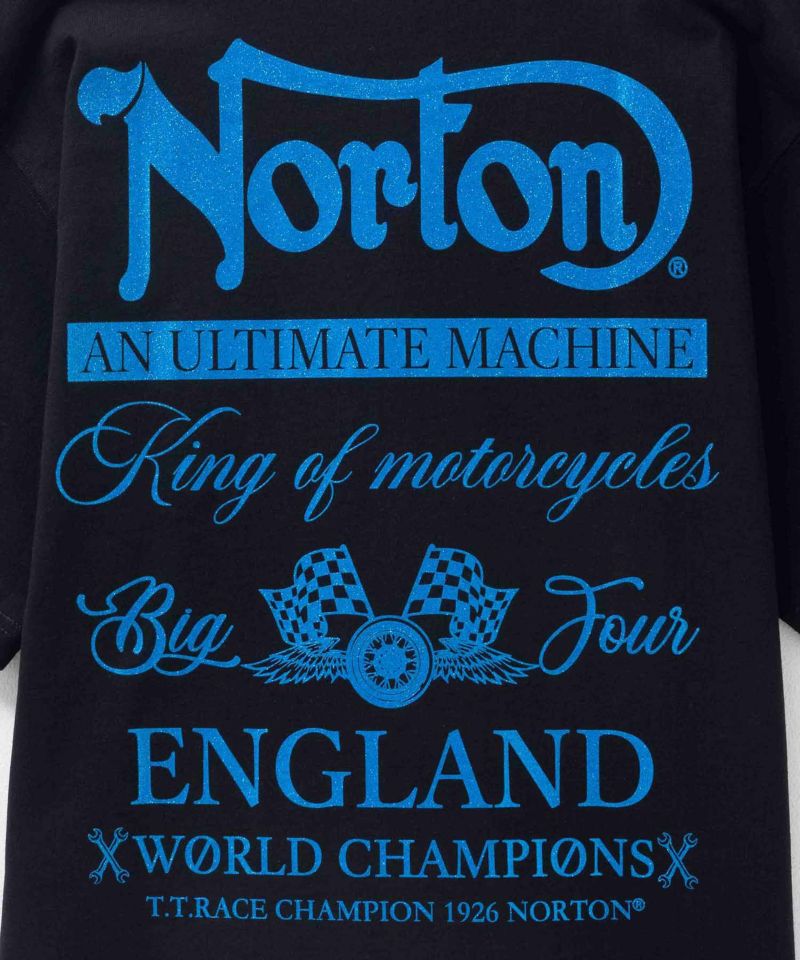Norton  ブルーラメプリントTシャツ メンズ商品画像-12