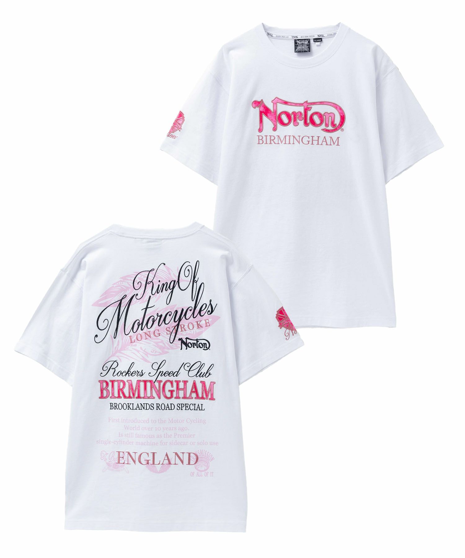 Norton ピンクフェザーワッペンTシャツ メンズ