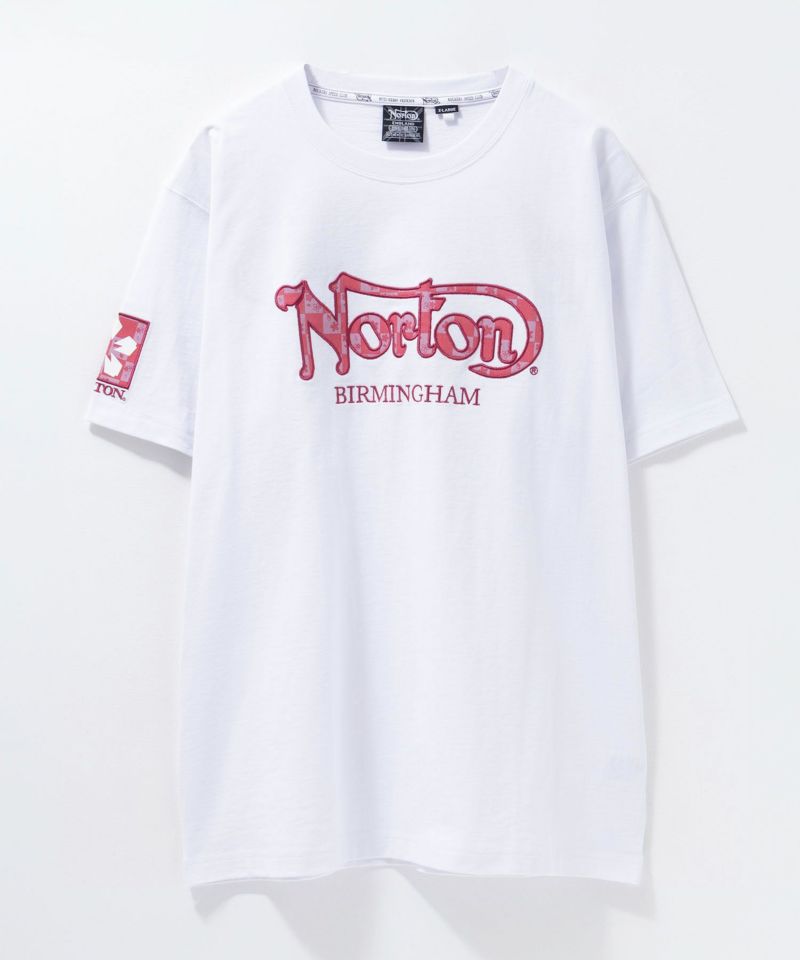 Norton ブルーラメプリントTシャツ メンズ