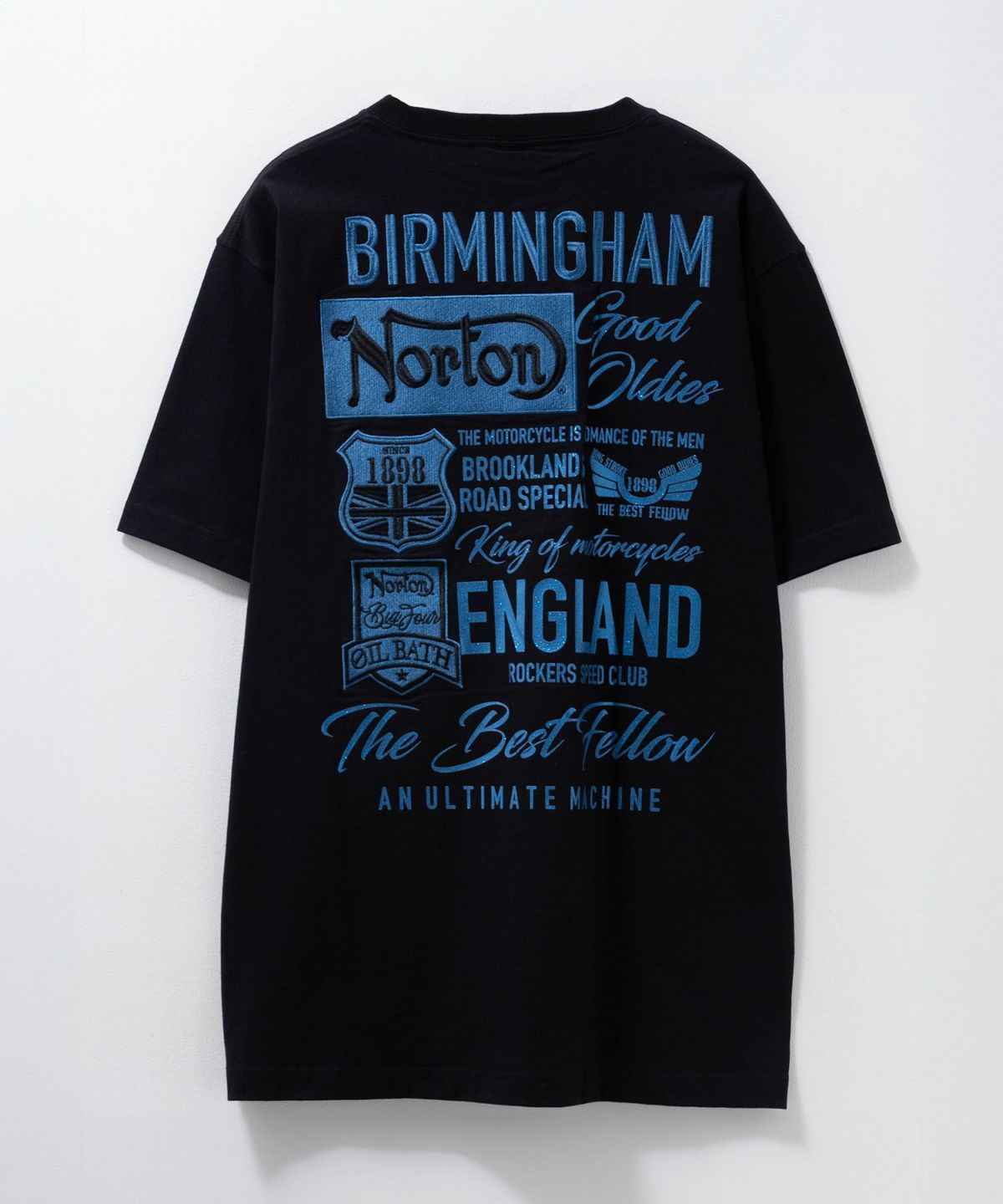 Norton ブルーワッペン刺繍Tシャツ メンズ