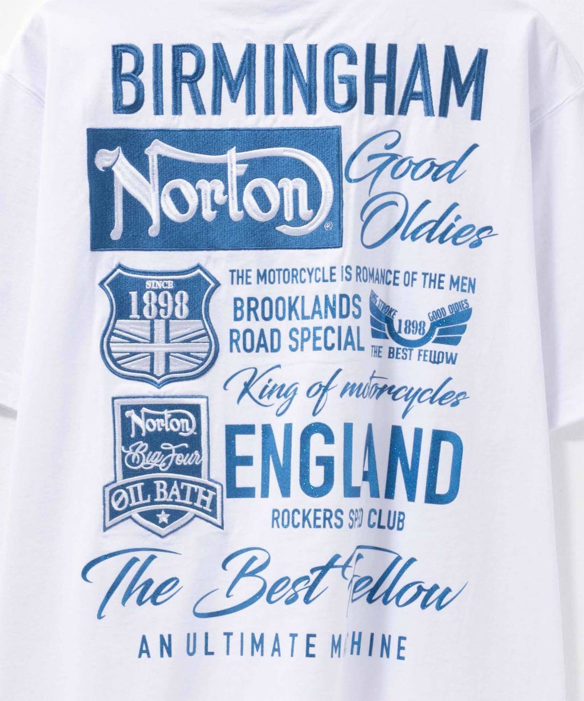 Norton ブルーワッペン刺繍Tシャツ メンズ