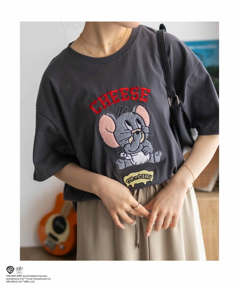 Tom and Jerry サガラ刺繍Tシャツ レディース メール便 対応商品商品画像-3