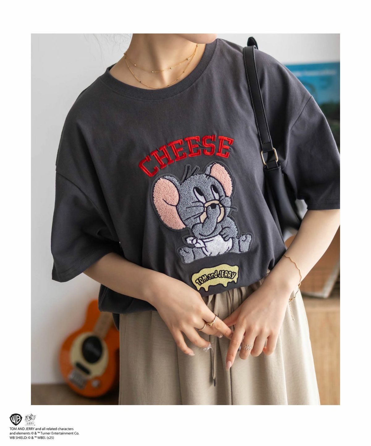 Tom and Jerry サガラ刺繍Tシャツ レディース ネコポス 対応商品