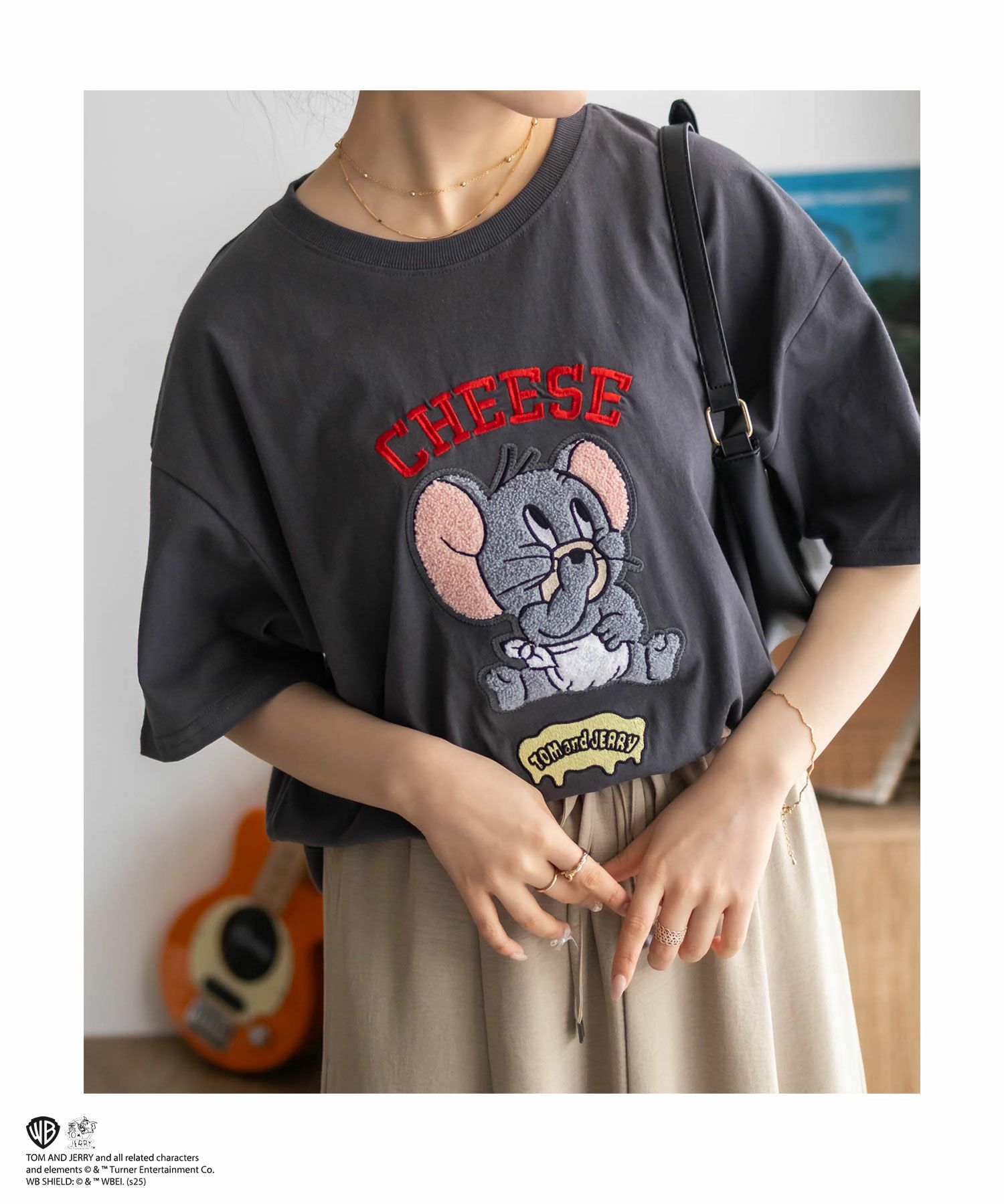 Tom and Jerry サガラ刺繍Tシャツ レディース ネコポス 対応商品