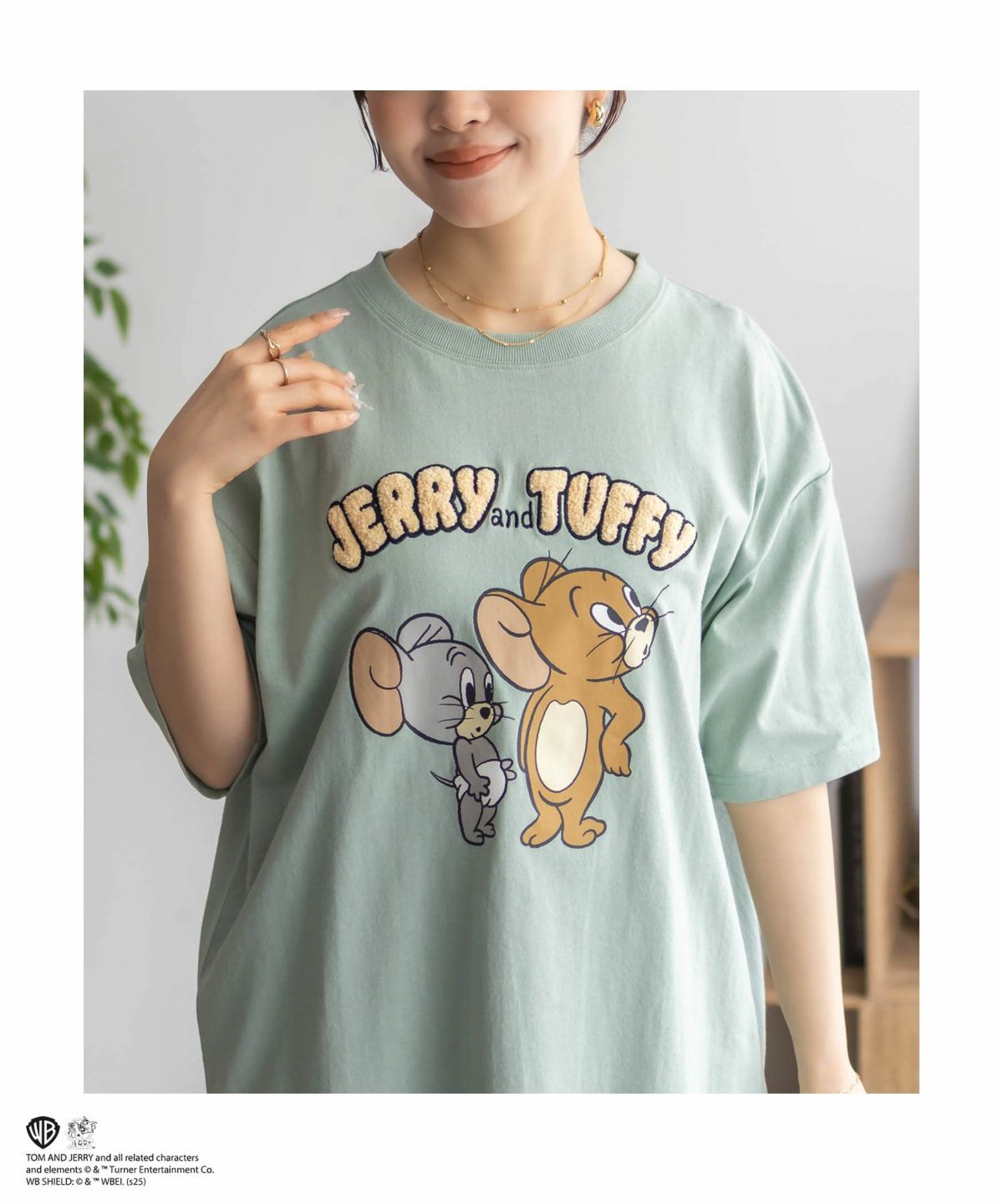 Tom and Jerry サガラ刺繍Tシャツ レディース ネコポス 対応商品