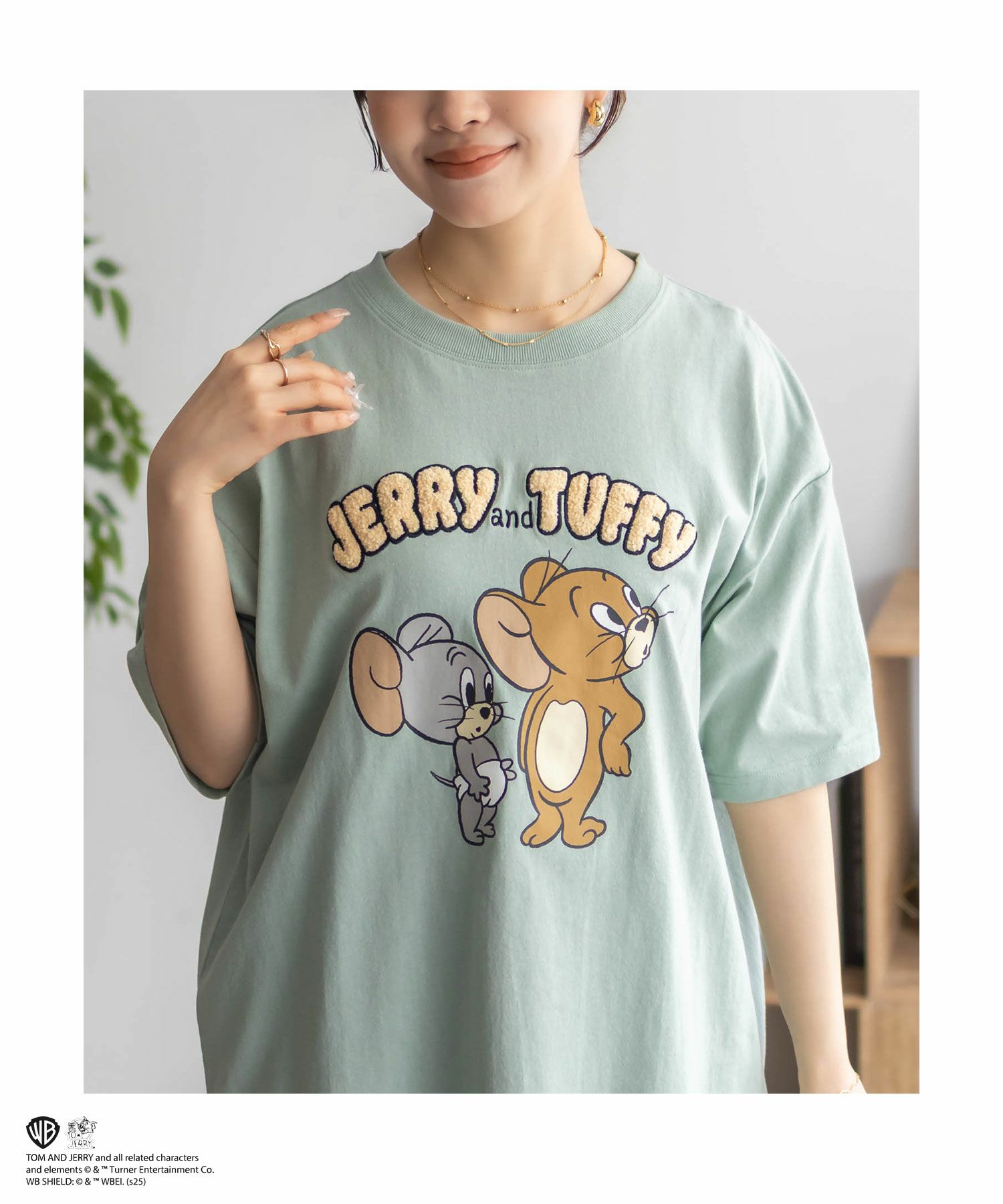 Tom and Jerry サガラ刺繍Tシャツ レディース メール便 対応商品商品サムネイル-5
