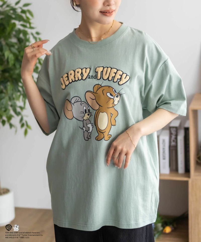 Tom and Jerry サガラ刺繍Tシャツ レディース
