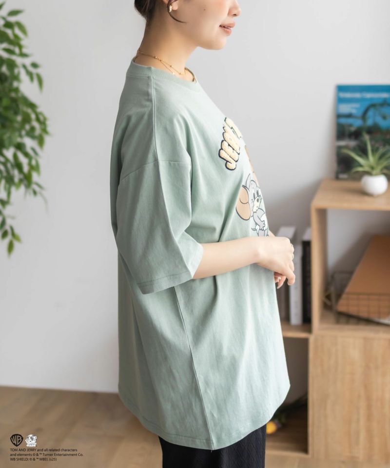 Tom and Jerry サガラ刺繍Tシャツ レディース メール便 対応商品商品画像-8