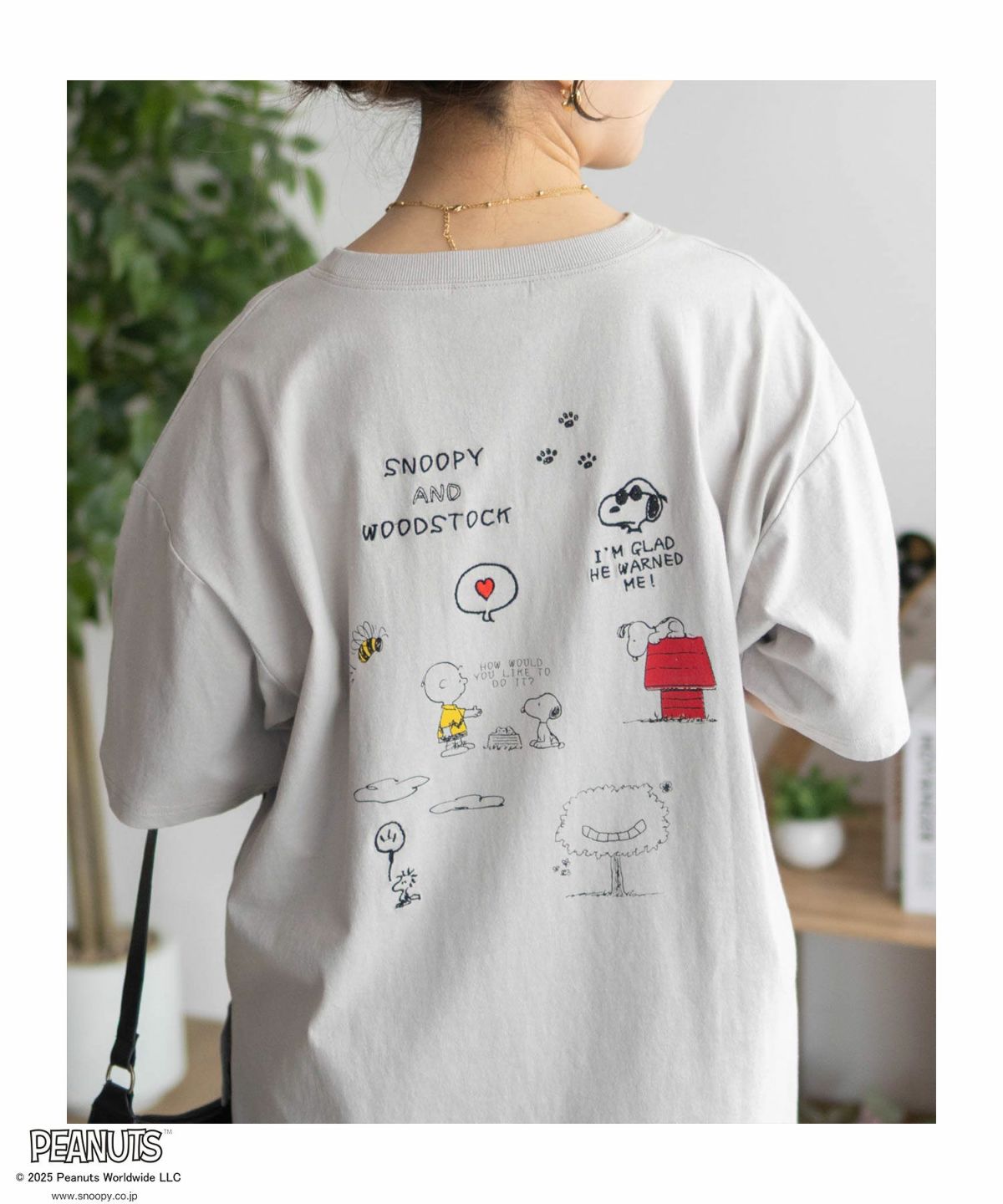 PEANUTS SNOOPY 刺繍プリントTシャツ レディース ネコポス 対応商品